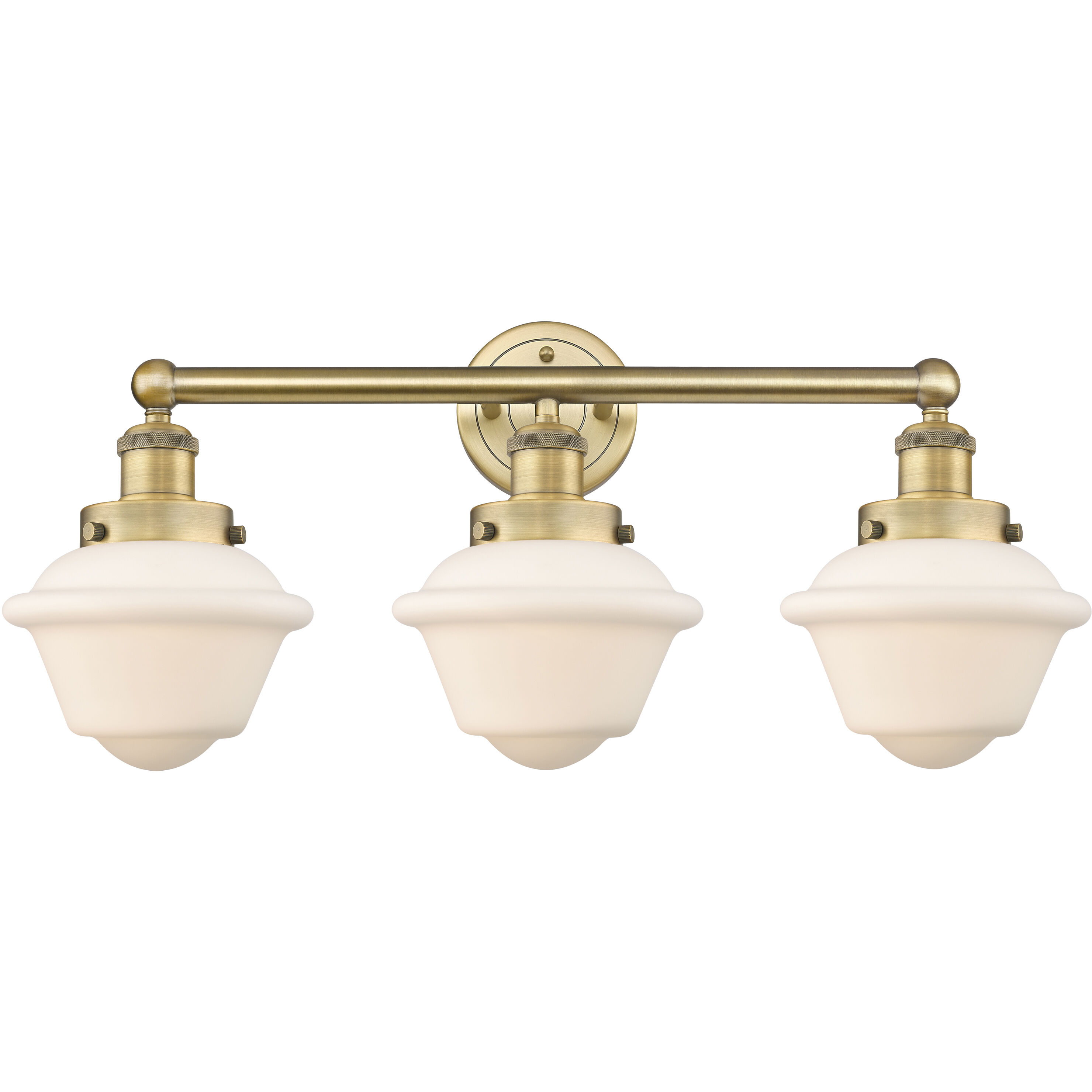 Oxford 3 Light 24.5 inch Brushed Brass Bath Vanity Light Wall Light in Matte White