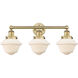 Oxford 3 Light 24.5 inch Brushed Brass Bath Vanity Light Wall Light in Matte White