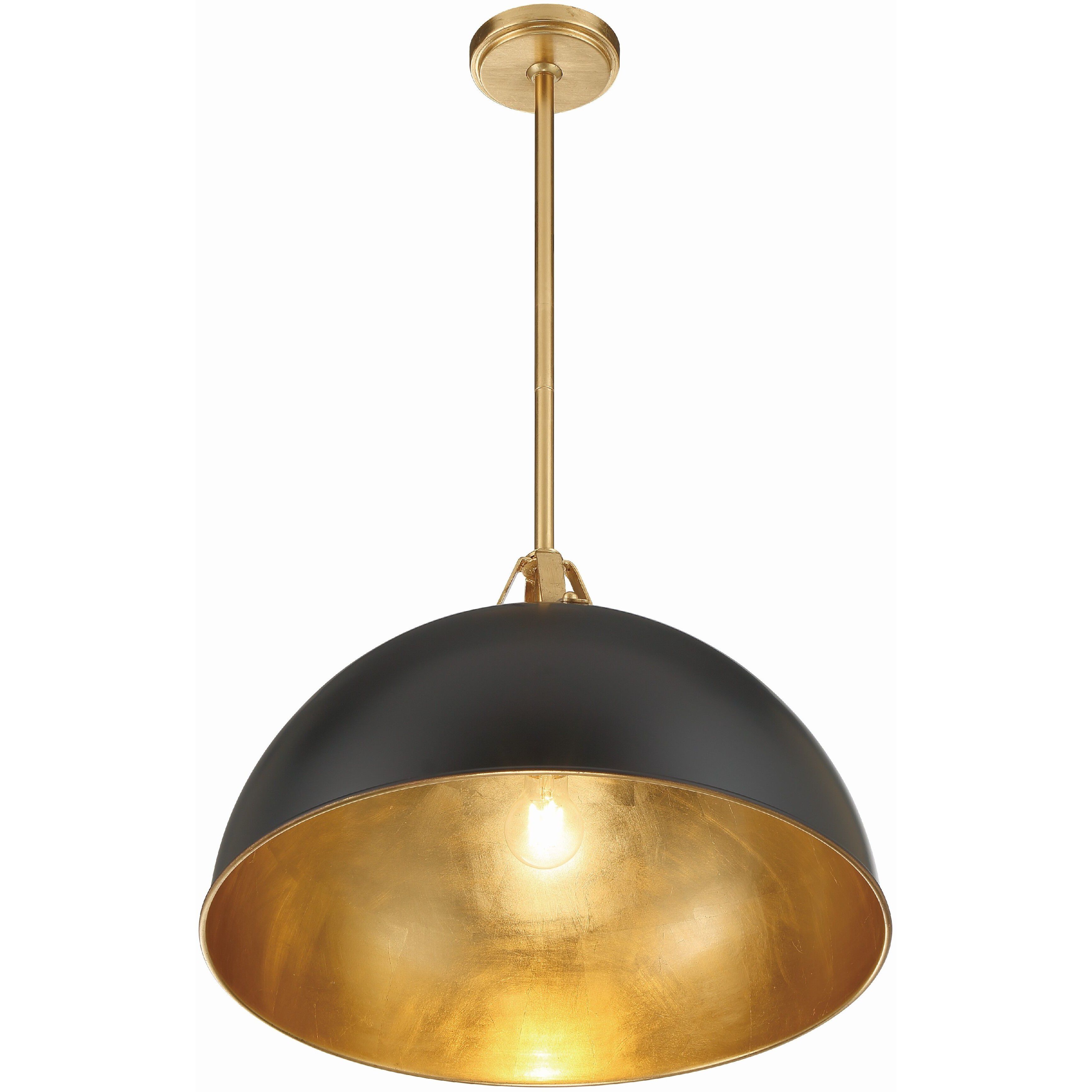 Soto Pendant Ceiling Light in Matte Black and Antique Gold