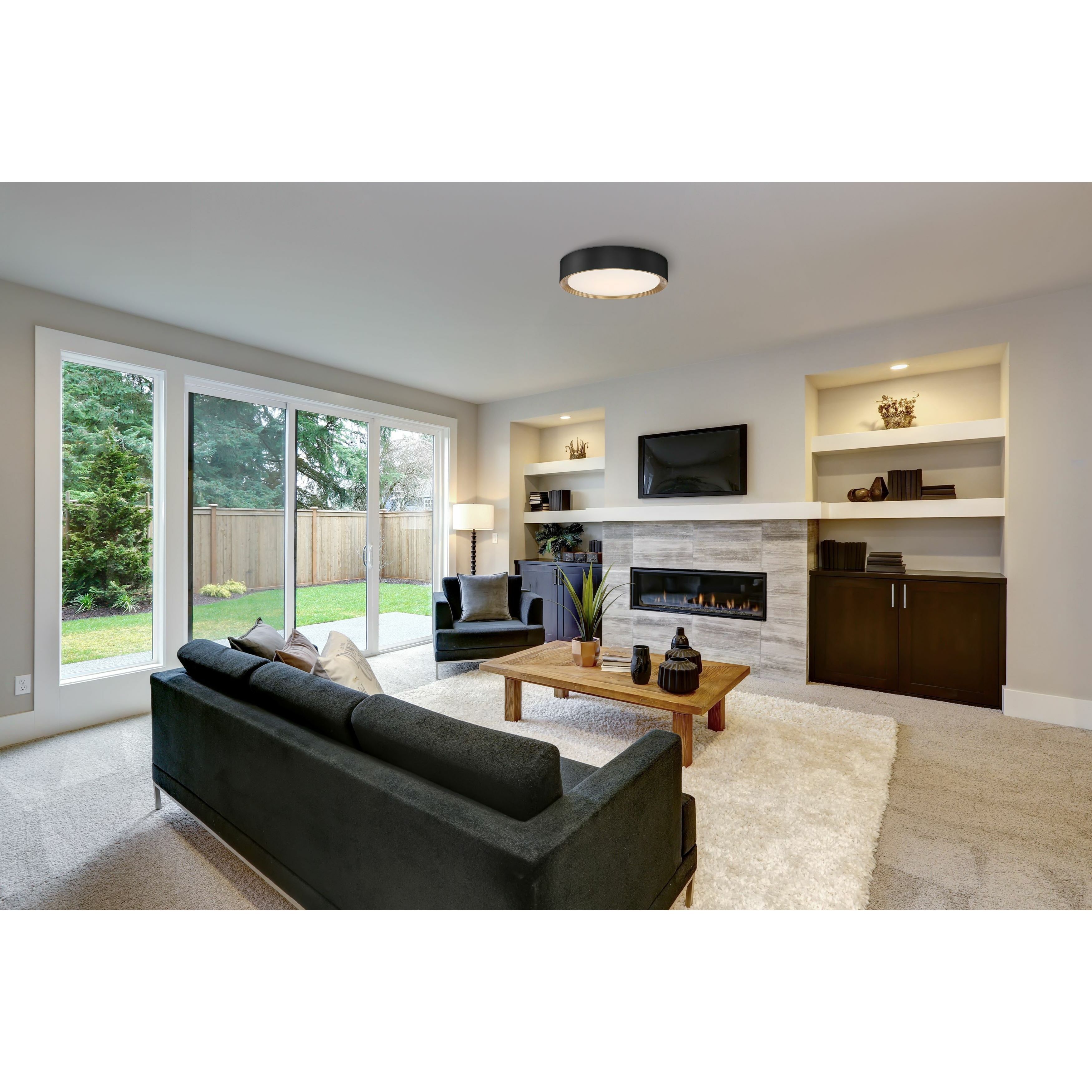 Malaga LED 15.75 inch Matte Black Flush Mount Ceiling Light