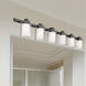 Manhattan 6 Light 47.5 inch Black Chrome with Polished Chrome Accents Vanity Sconce Wall Light in Polished Black Chrome