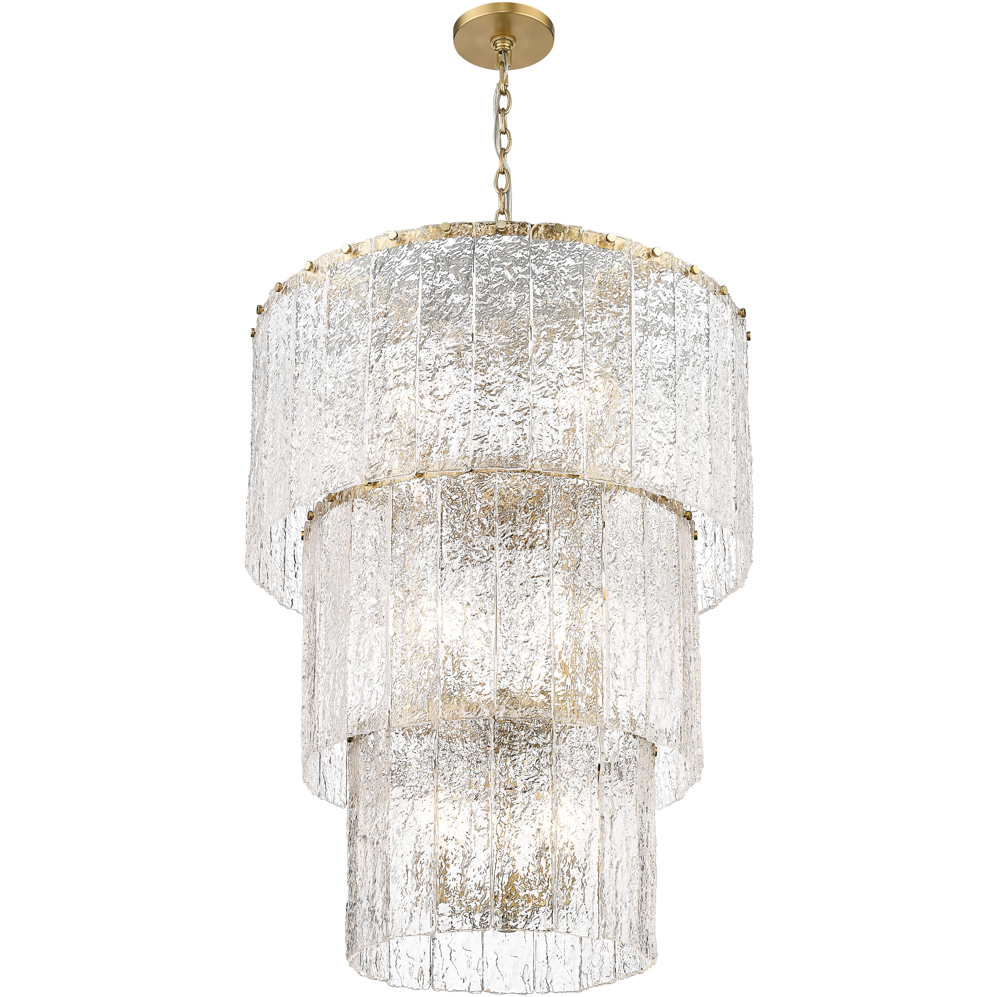 Glacier 12 Light 27.5 inch Modern Gold Chandelier Ceiling Light