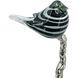 Sitting Bird on Branch Silver and Black Décor