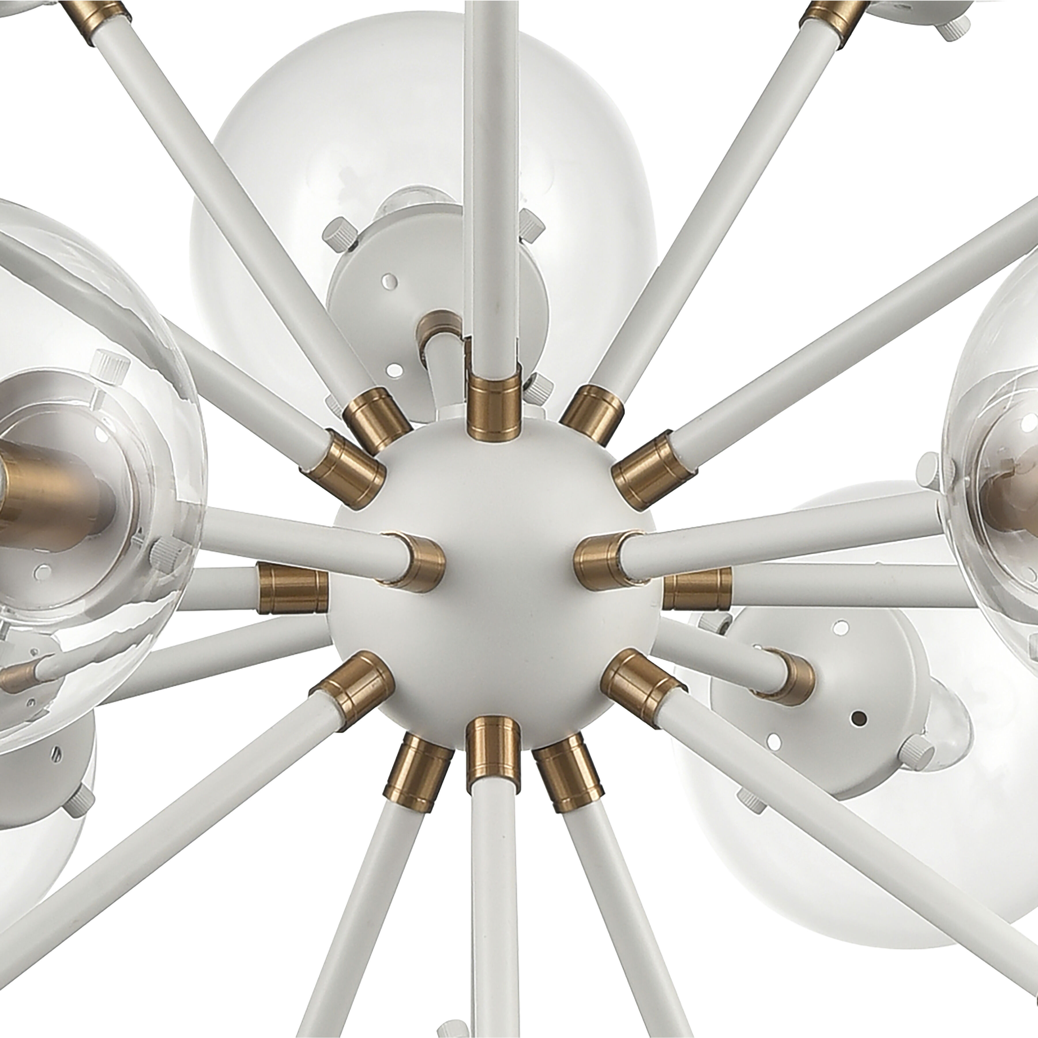 Boudreaux 18 Light 32 inch Matte White with Satin Brass Chandelier Ceiling Light