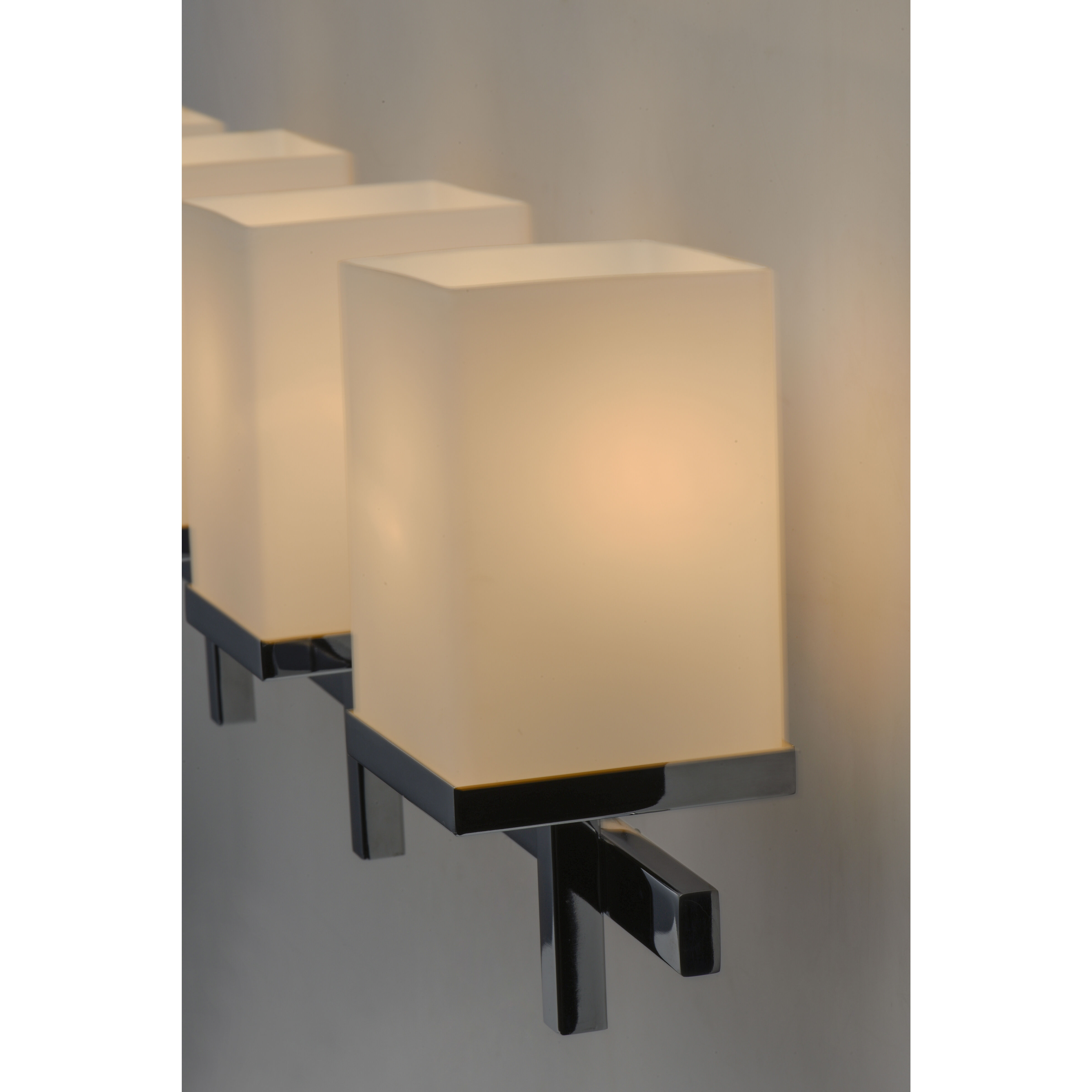 Tetra 4 Light 30 inch Polished Chrome Bath Vanity Wall Light in Satin White