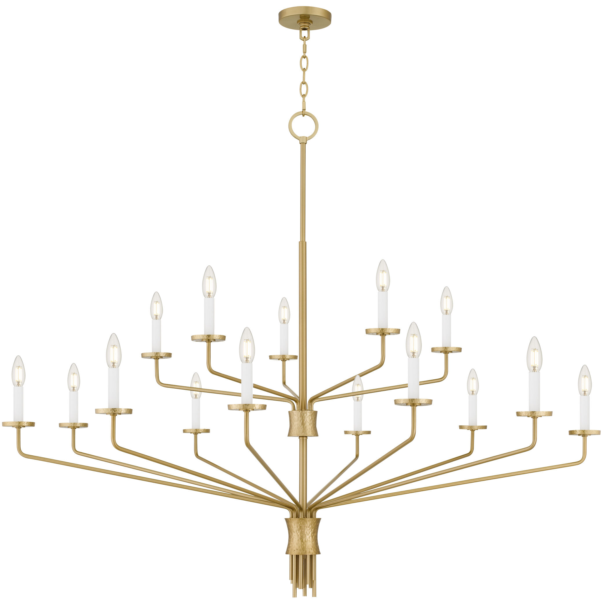 Alexander 15 Light 55 inch Brushed Gold Chandelier Ceiling Light