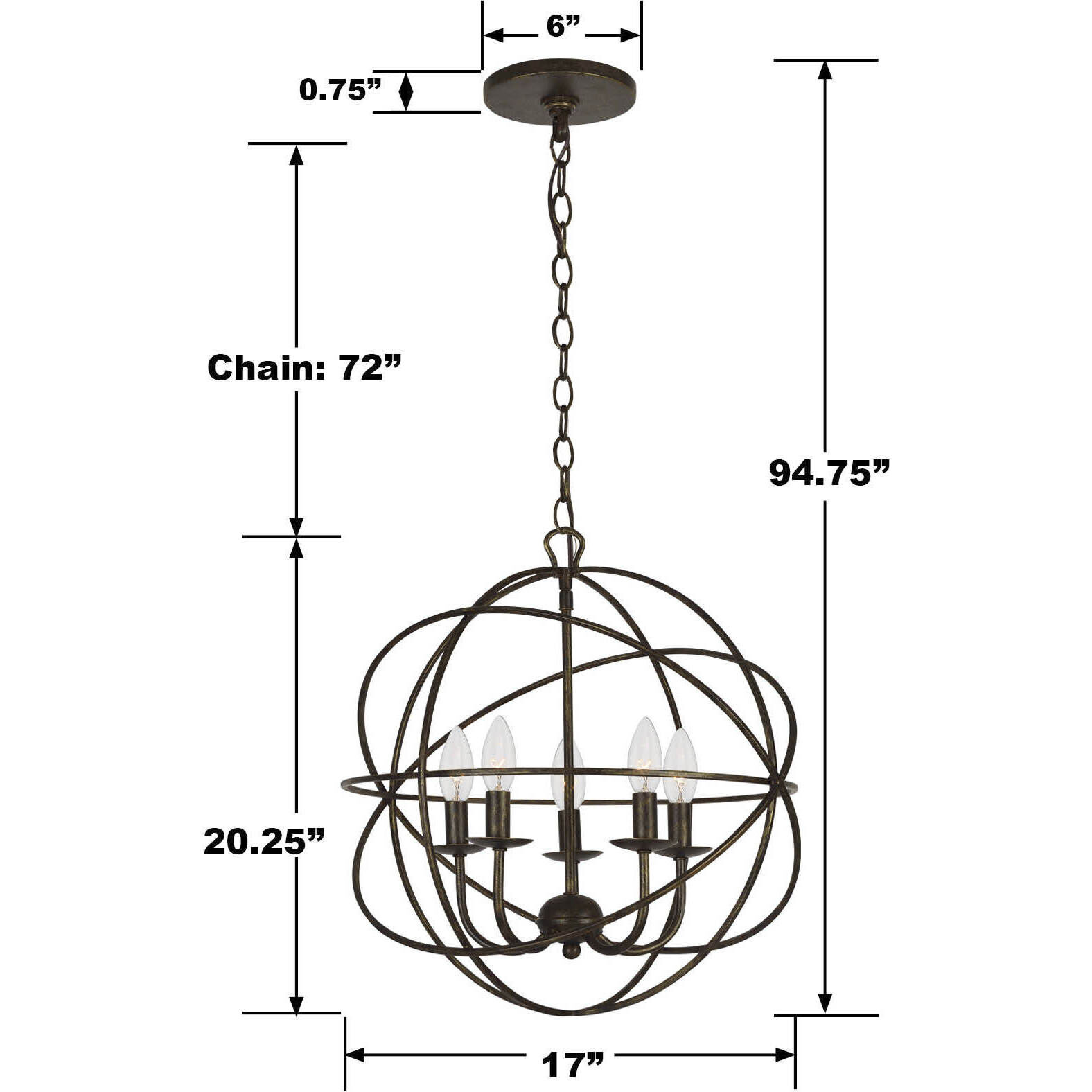 Somma Way 5 Light 17 inch Bronze Mini Chandelier Ceiling Light