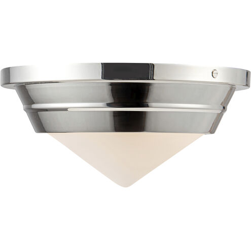 Willard 1 Light 10.13 inch Polished Nickel Flush Mount Ceiling Light in Opal Glass