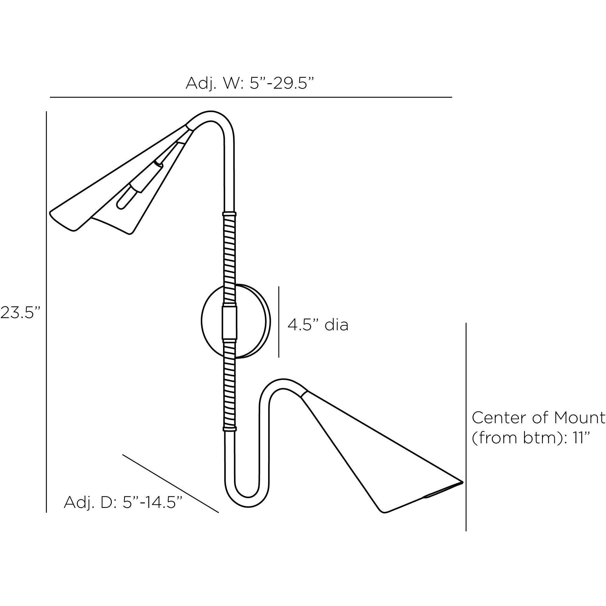 Amerson 5 inch 60.00 watt English Bronze Swing Arm Sconce Wall Light