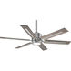 Huntington 60 inch Antique Nickel with Walnut/Driftwood Blades Ceiling Fan, Progress LED