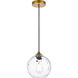 Cashel 1 Light 8 inch Brass Pendant Ceiling Light