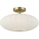 Traditional 1 Light 18 inch Natural Brass Semi-Flush Ceiling Light