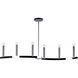 Wyatt 6 Light 41.5 inch Chrome Island Pendant Ceiling Light, Adapts to Sloped Ceiling