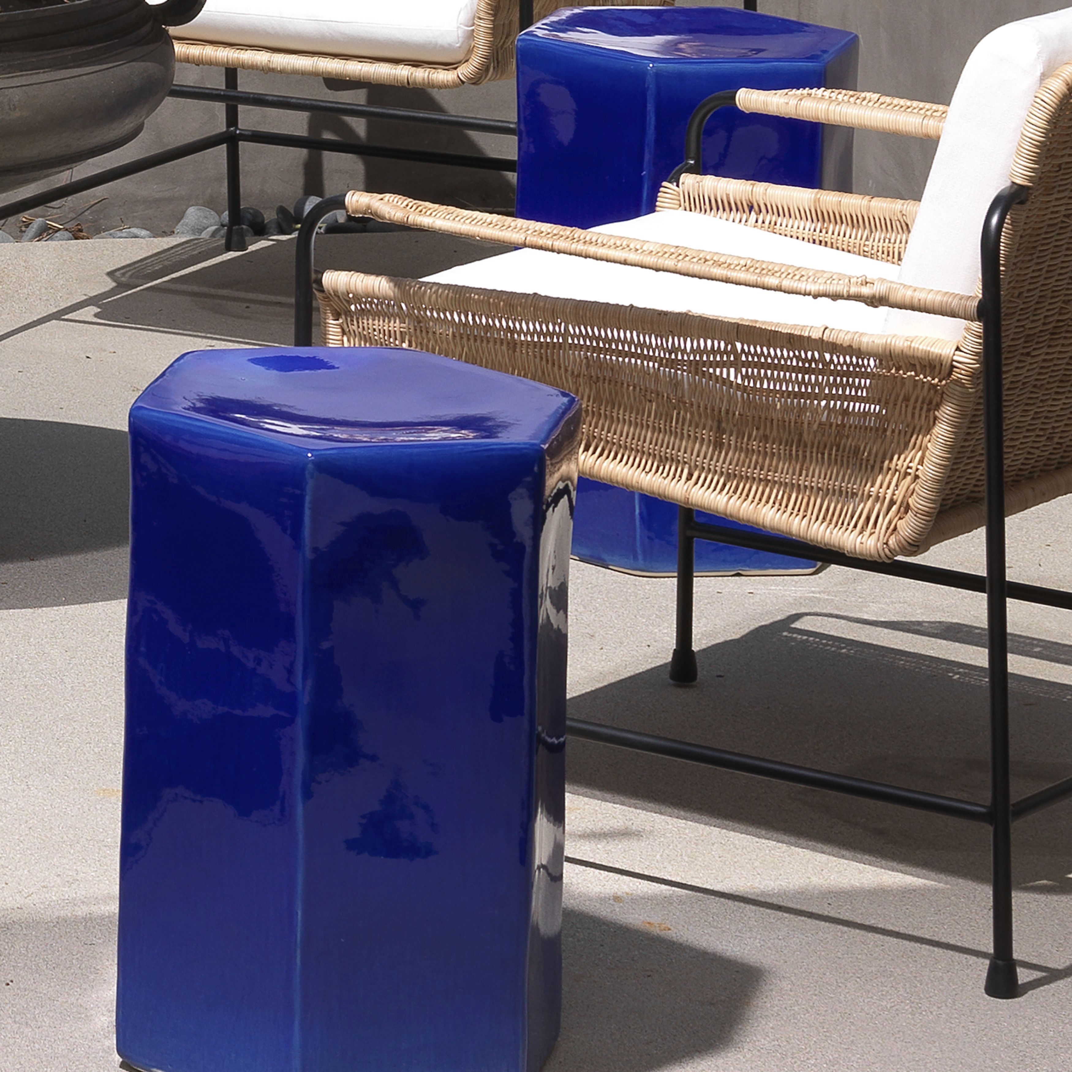 Porto 15 X 13 inch Cobalt Blue Side Table