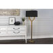 Valerie 63 inch 100 watt Vintage Brass Floor Lamp Portable Light in Black With Matte Gold