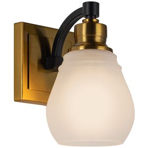 Nelson 1 Light 6.41 inch Black and Brass Bathroom Sconce Wall Light