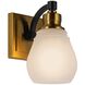 Nelson 1 Light 6.41 inch Black and Brass Bathroom Sconce Wall Light