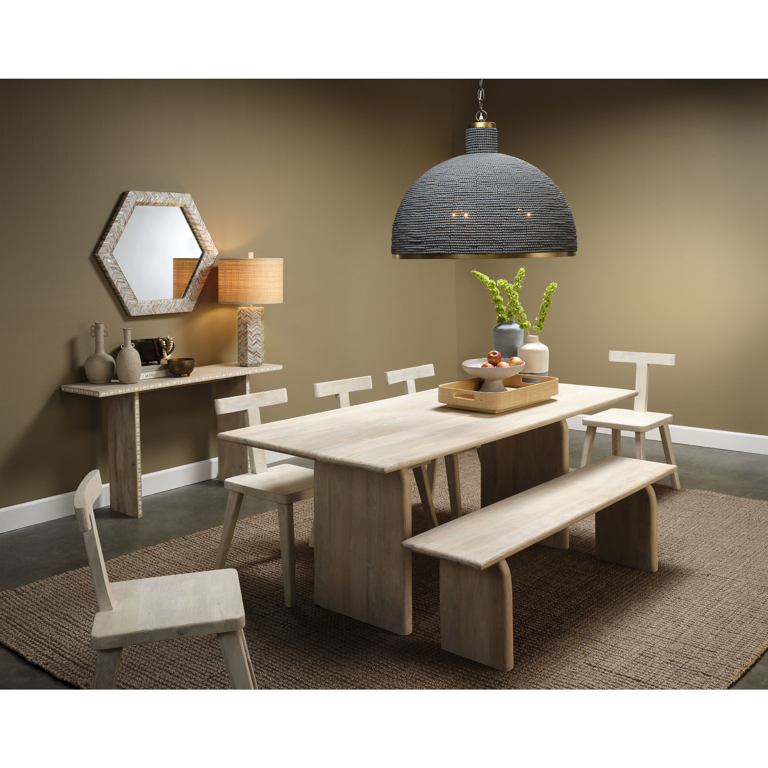 Lucille 30 inch 150 watt Mixed Blue and White and Light Red Mother of Pearl Table Lamp Portable Light