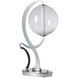 Pression 24.5 inch 4.3 watt Sterling Table Lamp Portable Light in Leather Black, Crackle