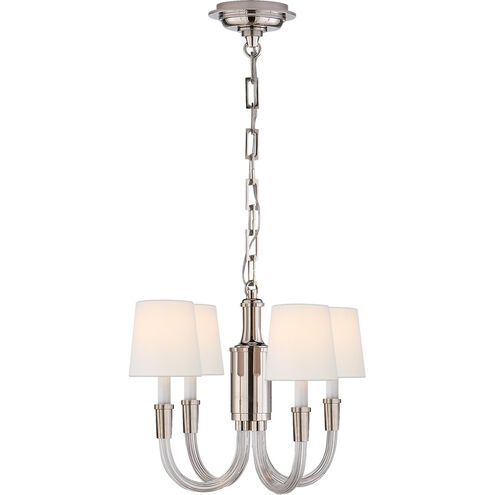 Thomas O'Brien VIVIAN 4 Light 18.5 inch Crystal with Polished Nickel Mini Chandelier Ceiling Light in Linen