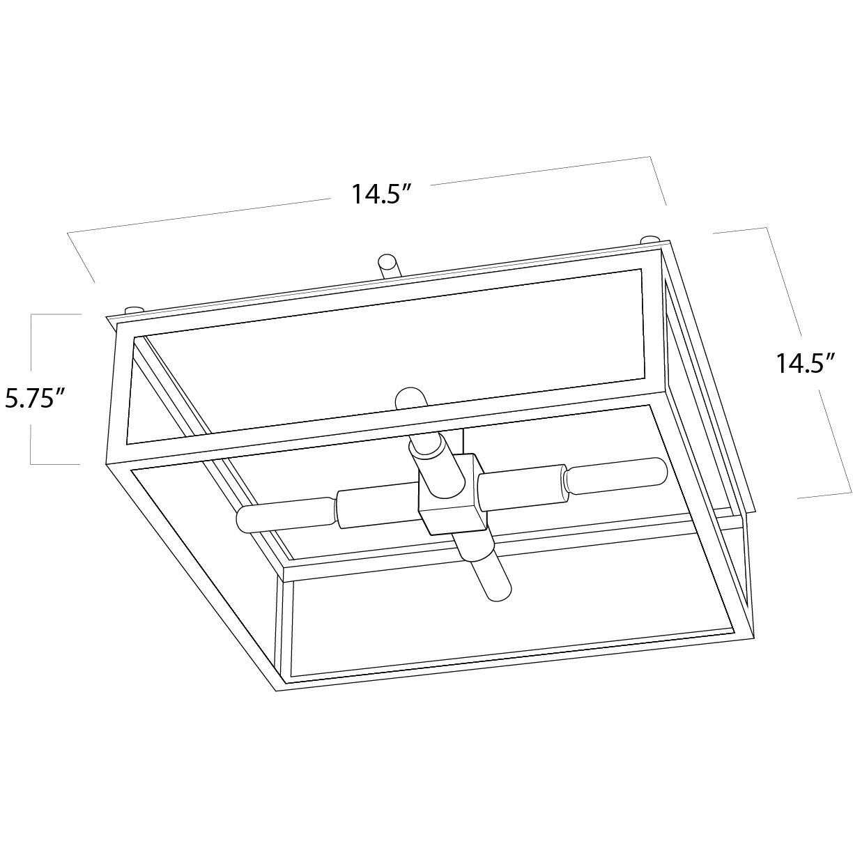 Ritz 4 Light 14.5 inch Polished Nickel Flush Mount Ceiling Light