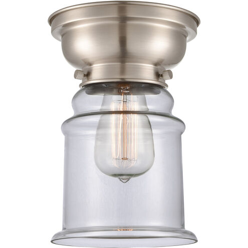 Aditi Canton LED 6 inch Brushed Satin Nickel Flush Mount Ceiling Light in Clear Glass, Aditi