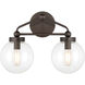 Stella 2 Light 14.75 inch Dark Bronze Vanity Light Wall Light