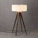 Quattro 31 inch 23 watt Dark Walnut Wood and Weathered Brass Table Lamp Portable Light