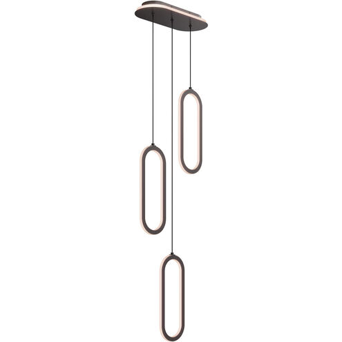 Atom 3 Light 7 inch Black Pendant Ceiling Light