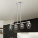 Willow 4 Light 36 inch Brushed Nickel Linear Chandelier Ceiling Light