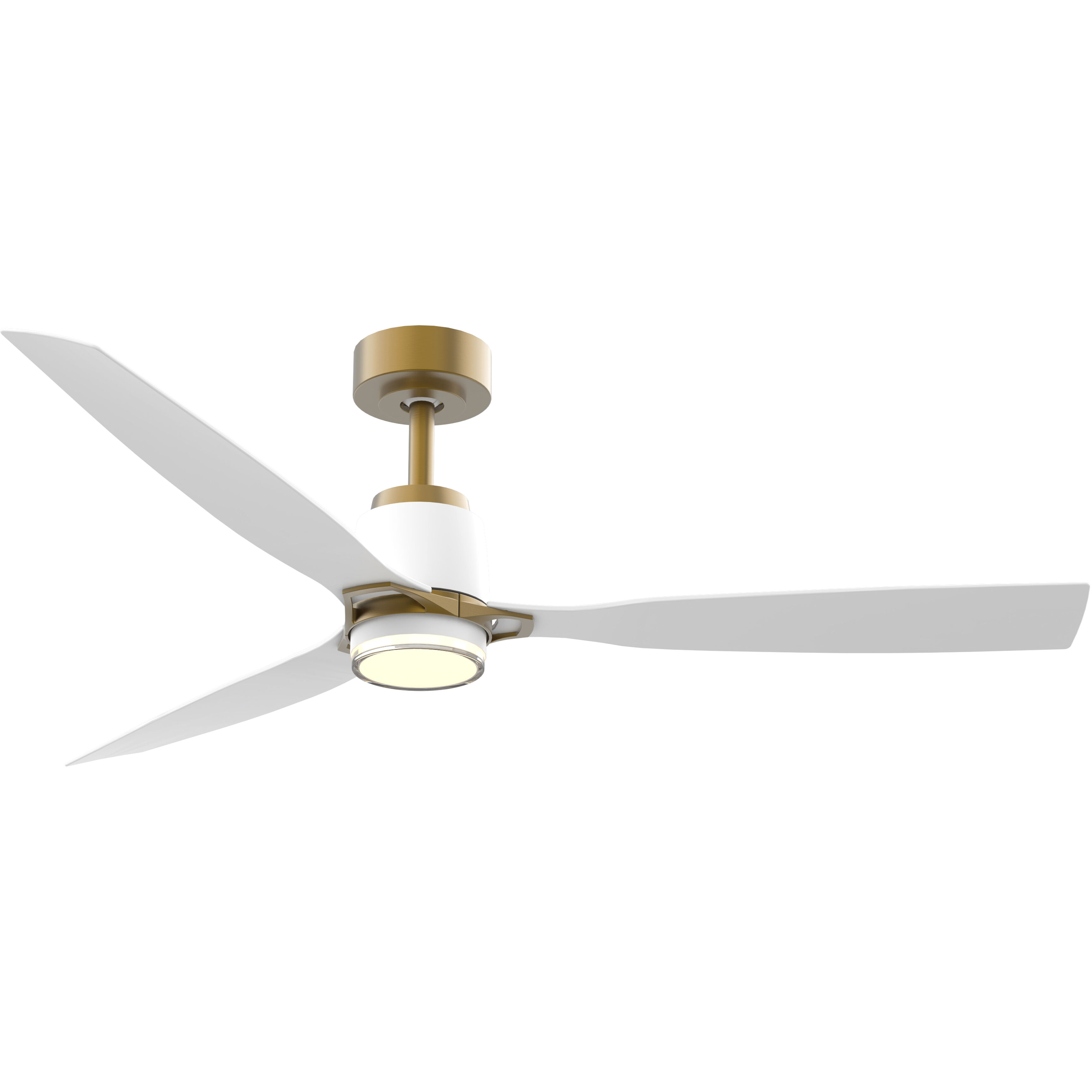 Foxden 53 inch Legacy Brass with Flat White Blades Smart Ceiling Fan