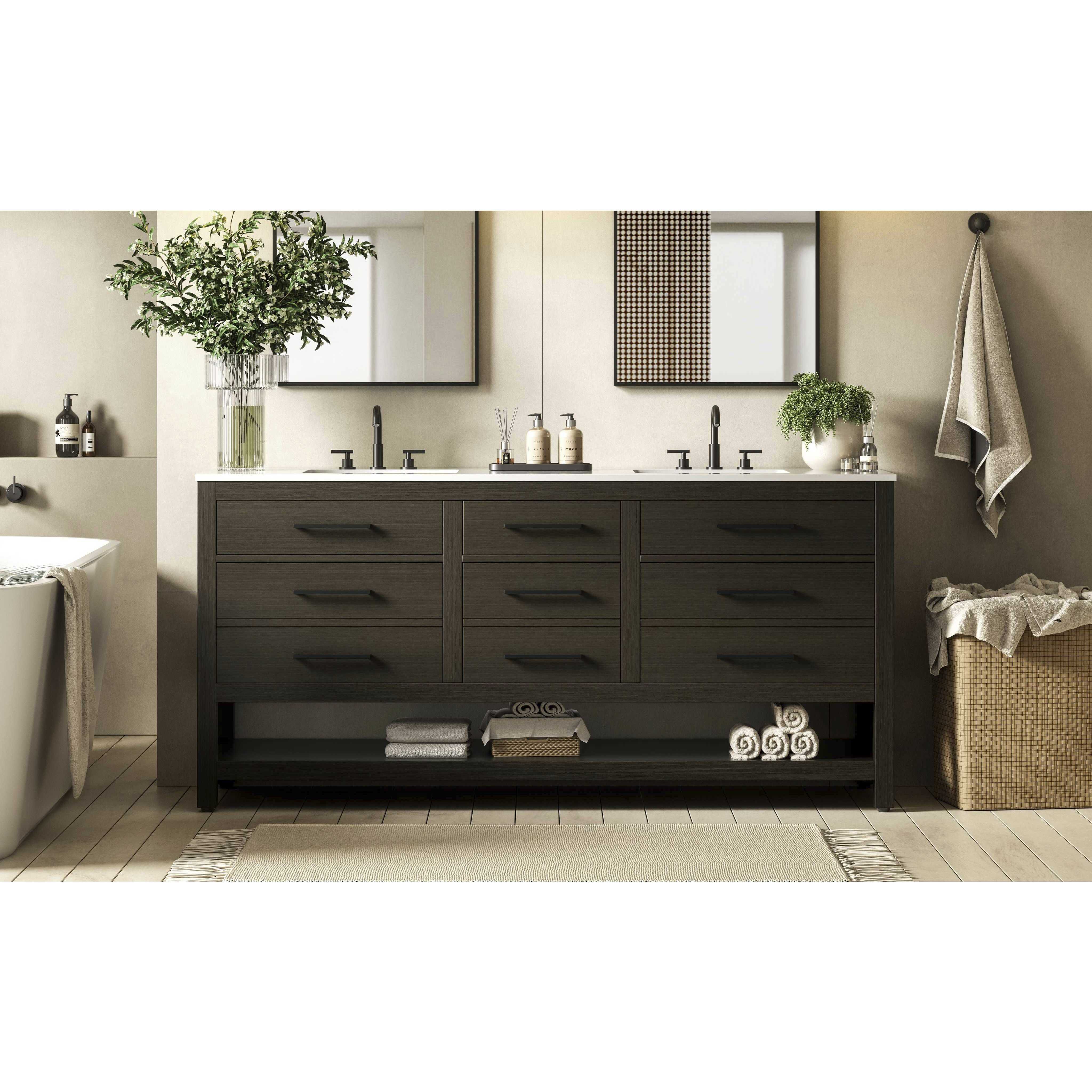 Karson 72 X 34 inch Mocha Brown Bathroom Vanity Cabinet