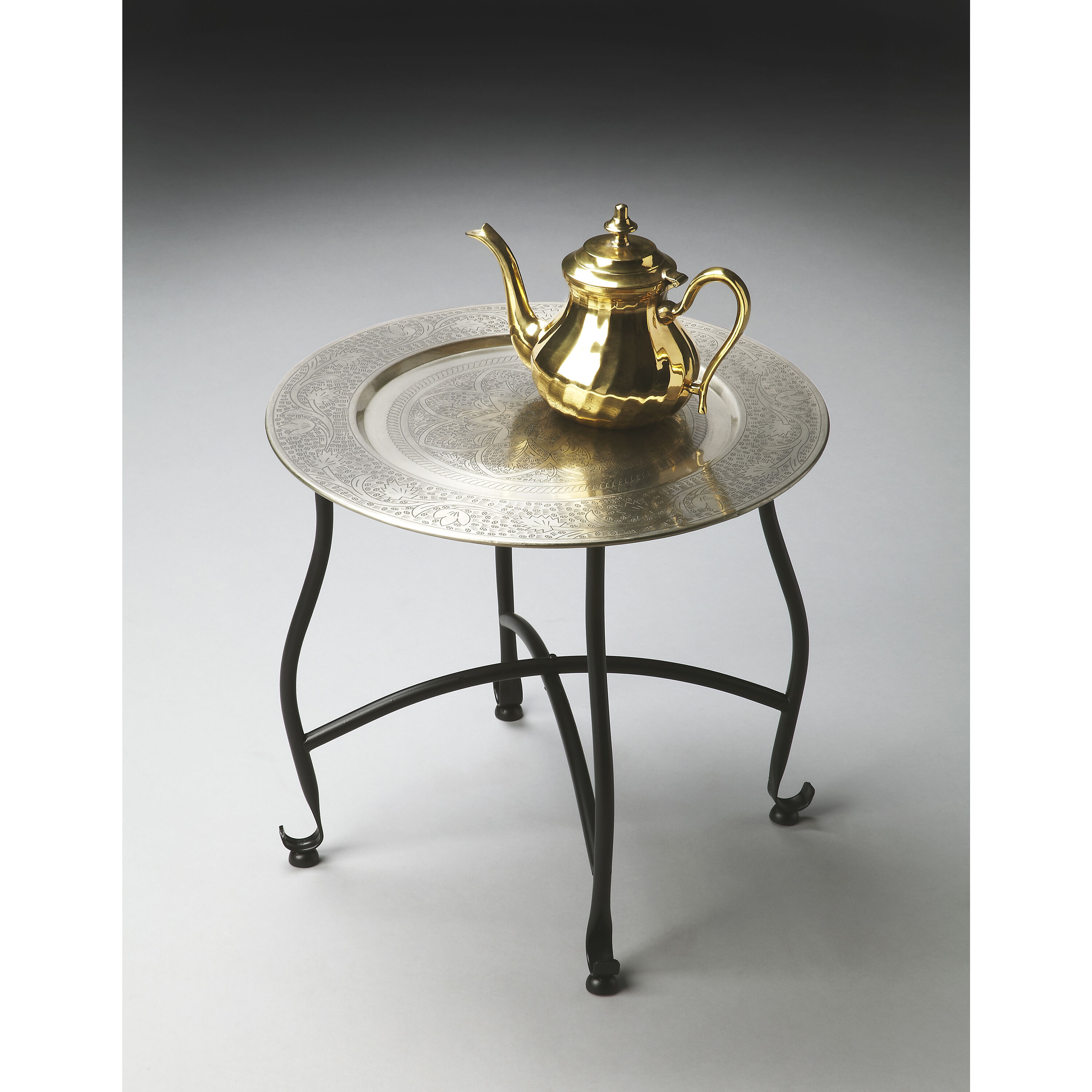 Moroccan Metal 16 X 16 inch Metalworks Serving Table