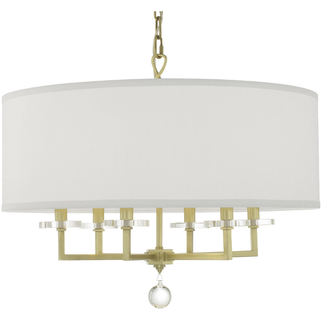 Paxton 6 Light 25.5 inch Aged Brass Chandelier Ceiling Light