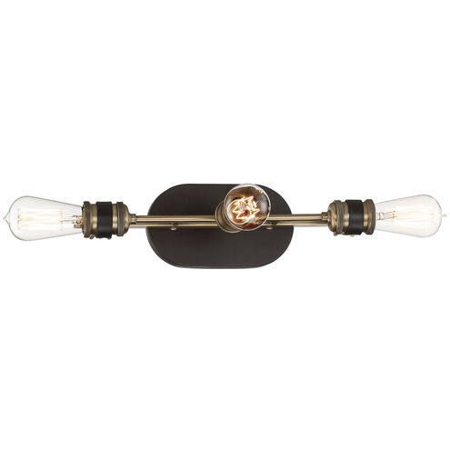 Miles 3 Light 24 inch Vintage Bronze Bath Bar Wall Light