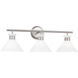 Drew & Jonathan Belcarra 3 Light 27 inch Brushed Steel Wall Bath Fixture Wall Light