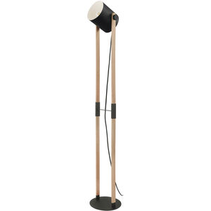 Hornwood 55.08 inch 40 watt Black and Natural Floor Lamp Portable Light