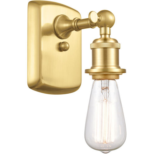 Ballston Bare Bulb LED 4.5 inch Satin Gold Sconce Wall Light, Ballston