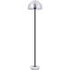 Forte 63 inch 40 watt Brushed Nickel and Black with White Marble Floor lamp Portable Light in Burnished Nickel