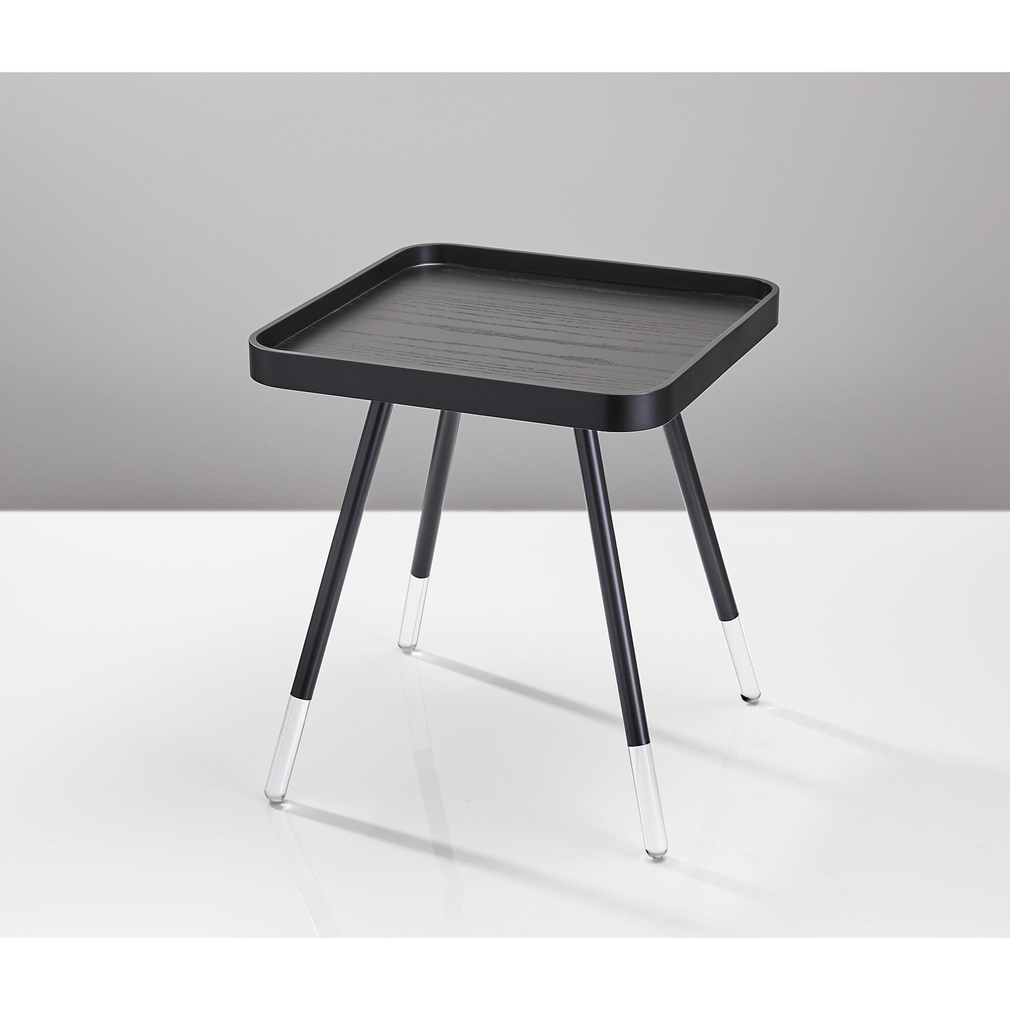 Blaine 21.25 X 19 inch Black with Acrylic Accents End Table