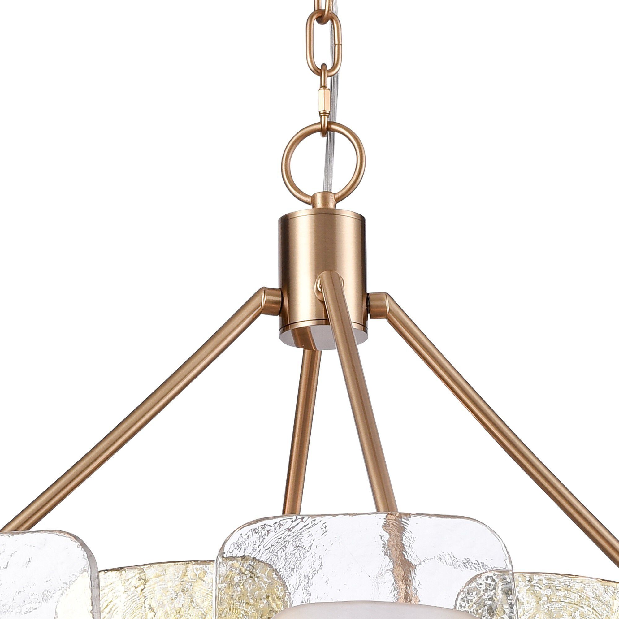 Strata 8 Light 29.5 inch Lacquered Gold Chandelier Ceiling Light, Converts to Semi Flush