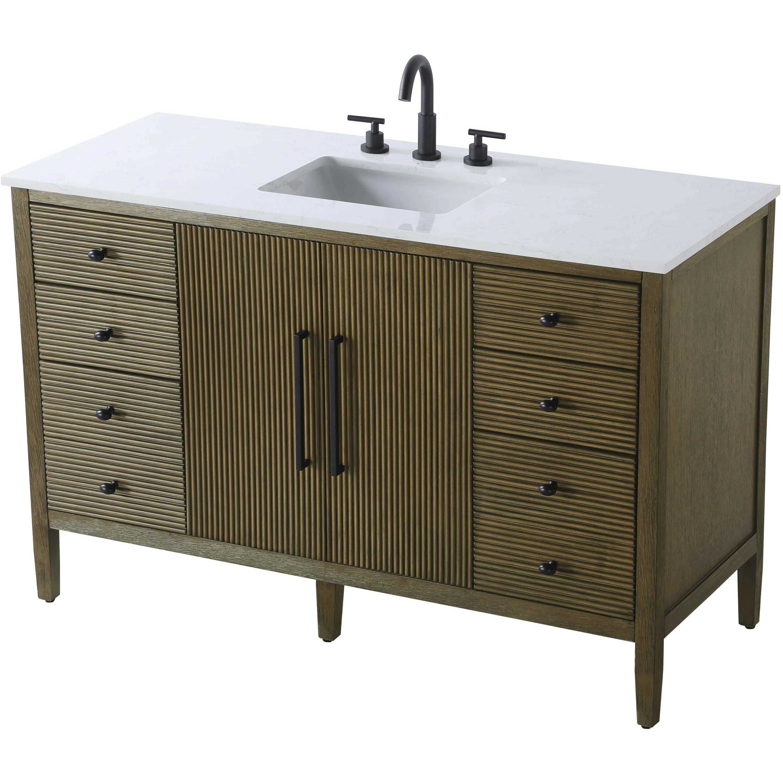 Blakely 54 X 34 inch Hazel Oak Bathroom Vanity Cabinet