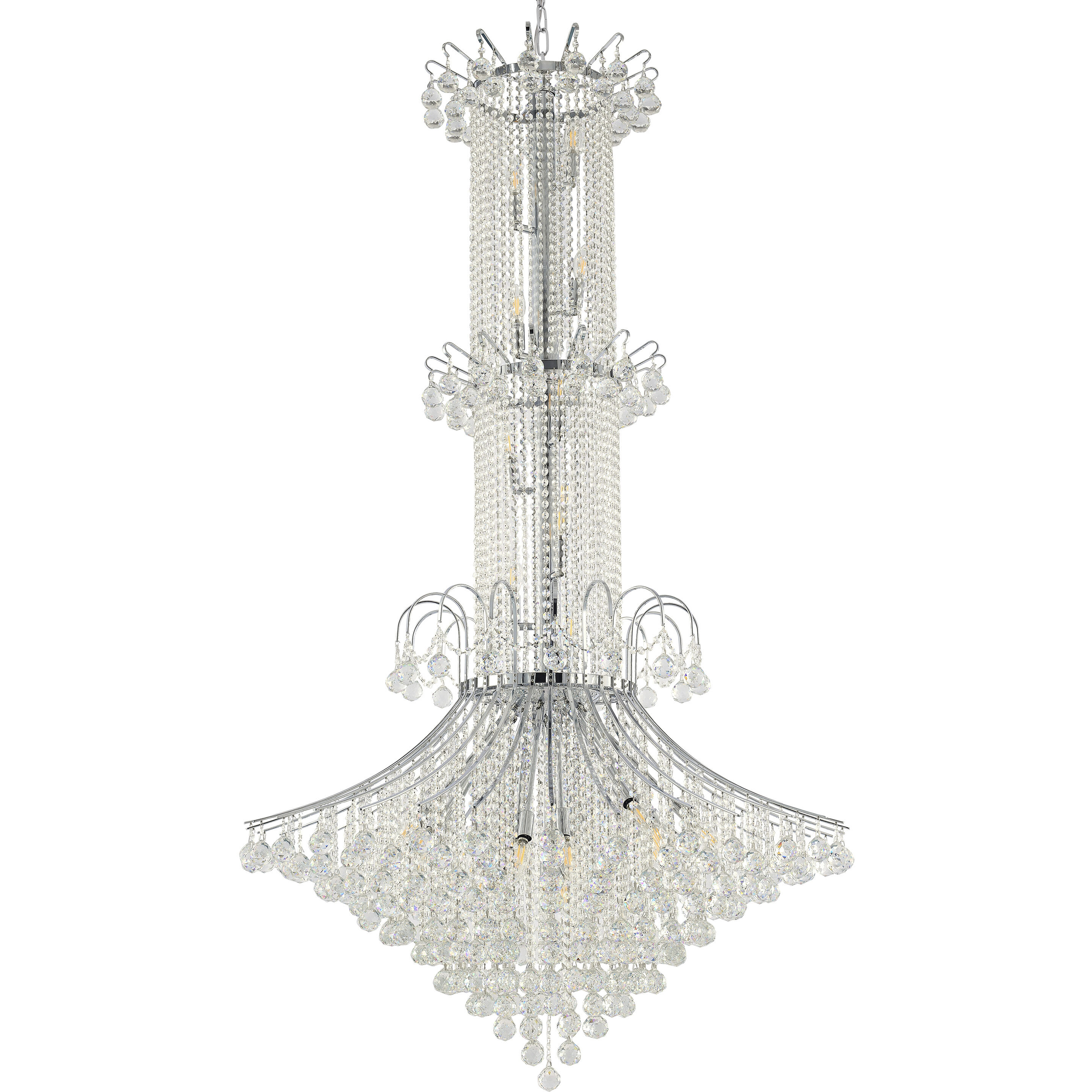 Canada 20 Light 44 inch Chrome Chandelier Ceiling Light