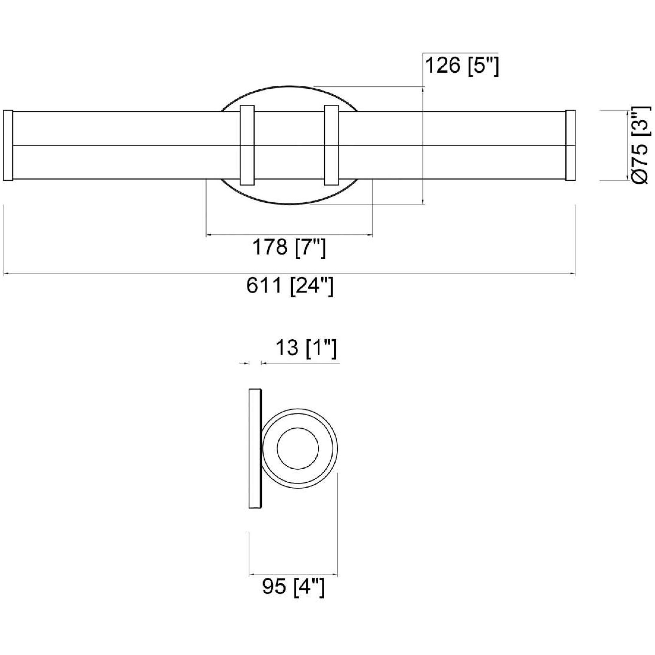 Rings 24 inch Chrome Vanity Light Wall Light