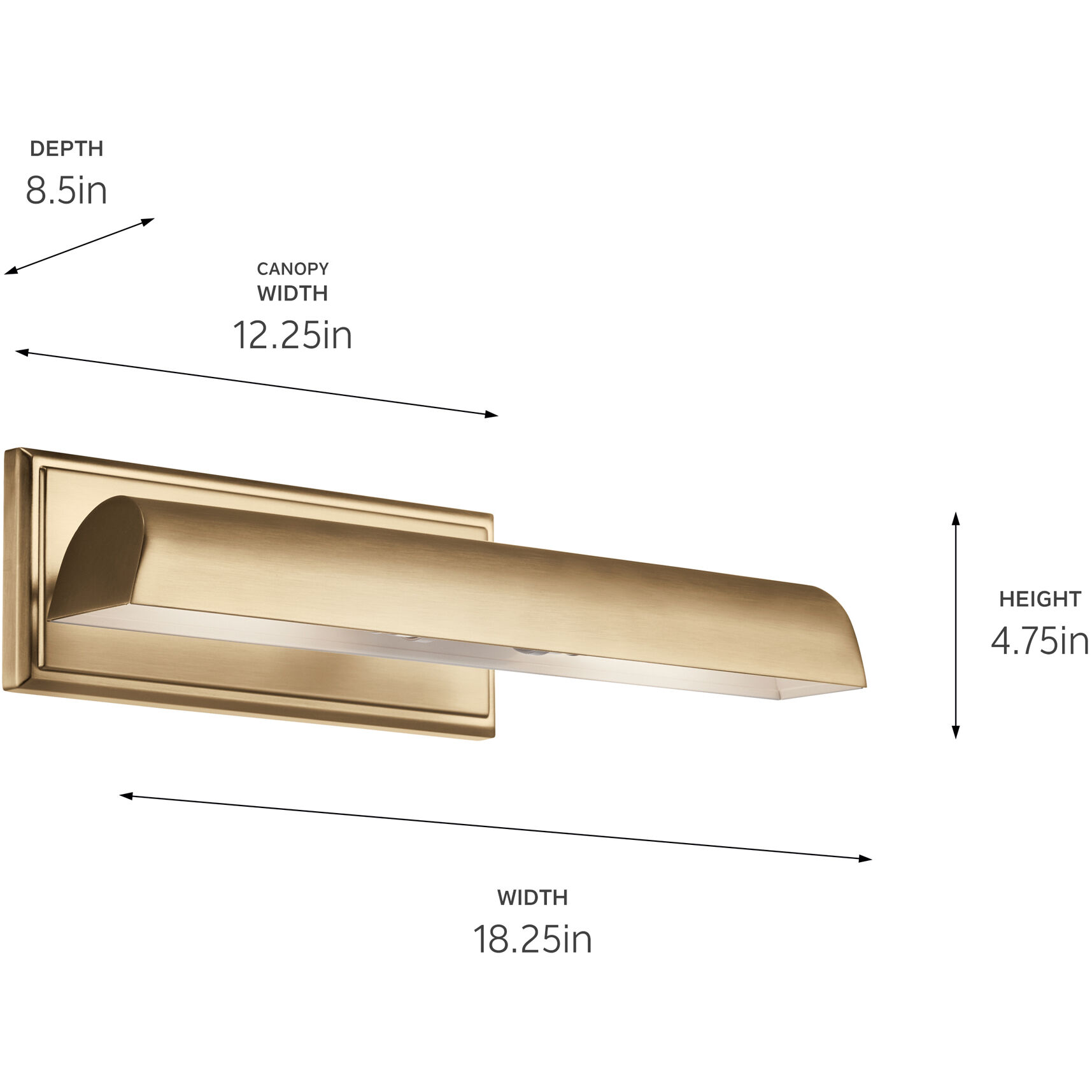 Carston 26 watt 18.25 inch Champagne Bronze Picture Light Wall Light