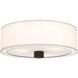 Alora Mood Theo 3 Light 24.13 inch Matte Black and White Linen Flush Mount Ceiling Light