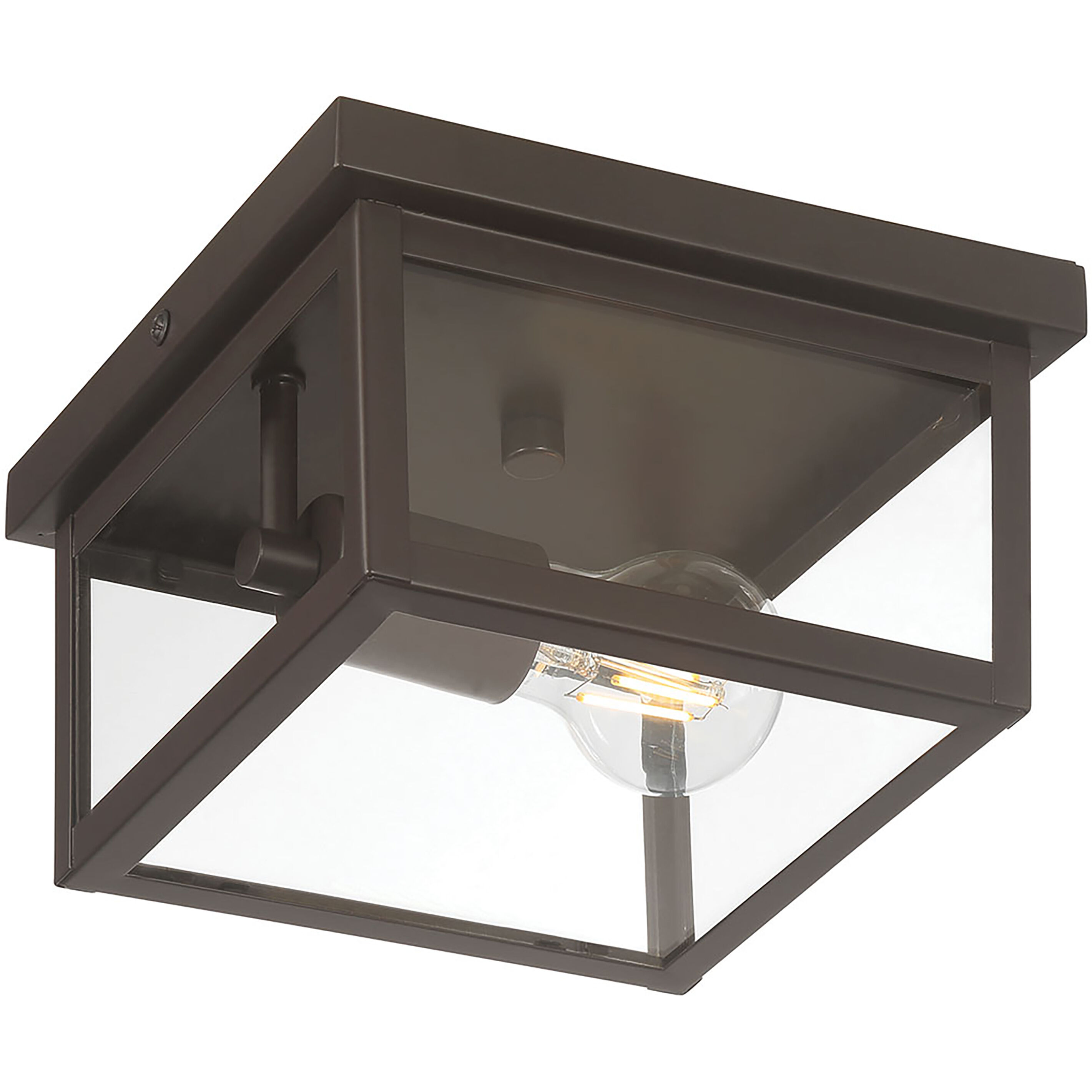 Evanton 1 Light 8 inch Powder Coated Bronze Outdoor Flush Mount