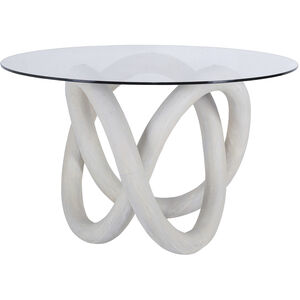 Knotty 54 X 54 inch White with Clear Dining Table