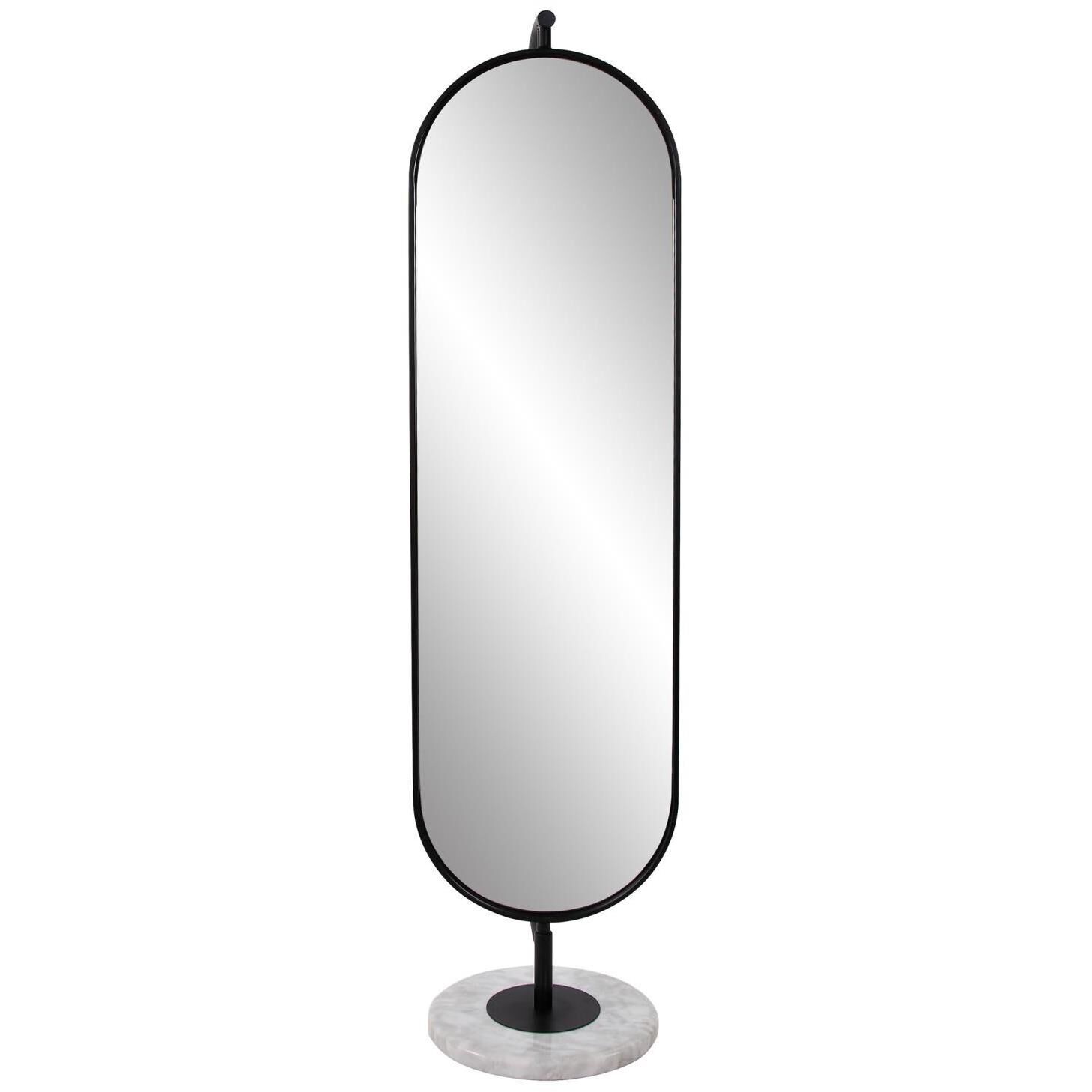 Sardiff 72 X 20.5 inch Matte Black and White Spinning Dressing Station Mirror