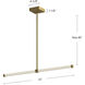 Blade LED 32 inch Brushed Gold Linear Pendant Ceiling Light